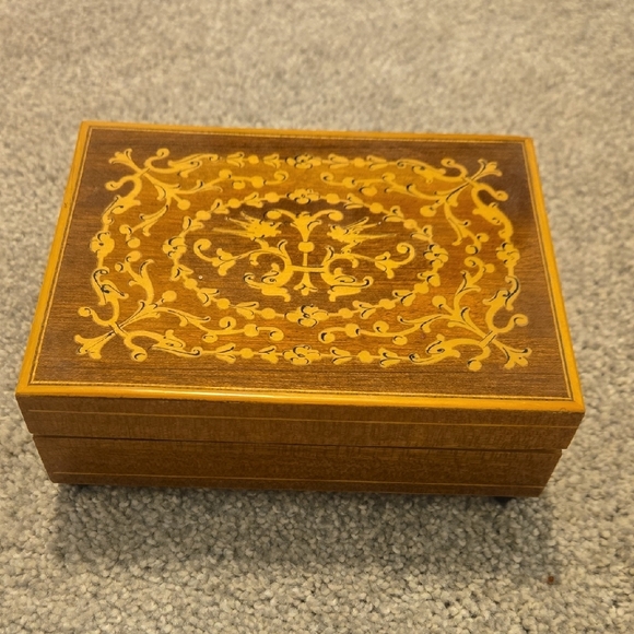 Other - Vintage Swiss Mapsa Wooden Inlay Birds at Fountain Music Box
